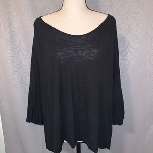 Black Swoop Neck Shirt